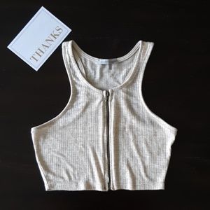 Charlotte Russe Zipper Front Crop Top